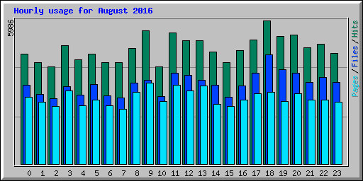 Hourly usage for August 2016