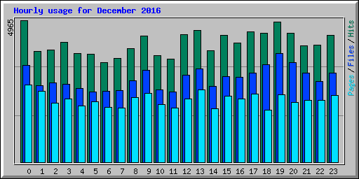 Hourly usage for December 2016
