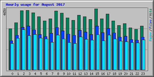 Hourly usage for August 2017